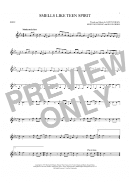 page one of Smells Like Teen Spirit (French Horn Solo)