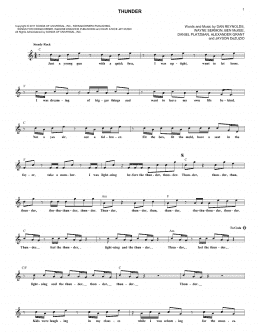 page one of Thunder (Lead Sheet / Fake Book)