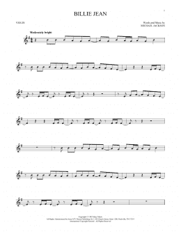 page one of Billie Jean (Violin Solo)