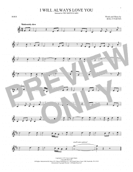 page one of I Will Always Love You (French Horn Solo)