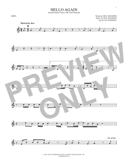 page one of Hello Again (French Horn Solo)