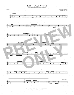 page one of Say You, Say Me (French Horn Solo)