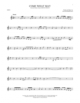 page one of Come What May (from Moulin Rouge) (French Horn Solo)