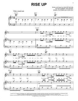 page one of Rise Up (Piano, Vocal & Guitar Chords (Right-Hand Melody))