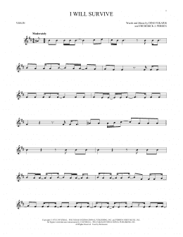 page one of I Will Survive (Violin Solo)