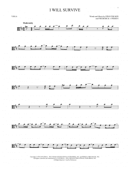 page one of I Will Survive (Viola Solo)