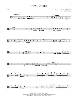 page one of Down Under (Viola Solo)