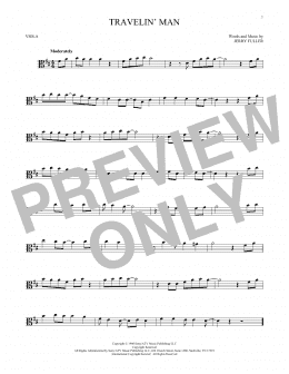 page one of Travelin' Man (Viola Solo)