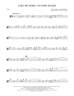 page one of Take Me Home, Country Roads (Viola Solo)