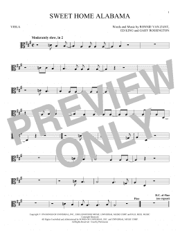 page one of Sweet Home Alabama (Viola Solo)