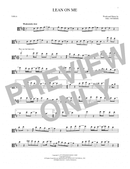 page one of Lean On Me (Viola Solo)