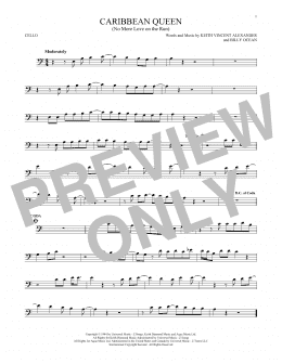 page one of Caribbean Queen (No More Love On The Run) (Cello Solo)