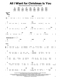 page one of All I Want For Christmas Is You (Guitar Cheat Sheet)