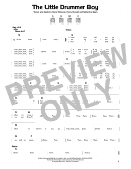 page one of The Little Drummer Boy (Guitar Cheat Sheet)