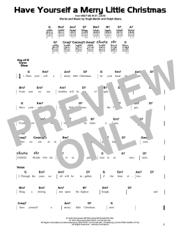 page one of Have Yourself A Merry Little Christmas (Guitar Cheat Sheet)