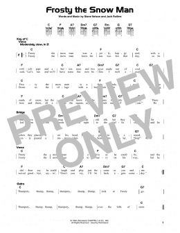 page one of Frosty The Snow Man (Guitar Cheat Sheet)