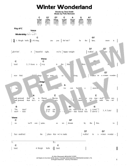 page one of Winter Wonderland (Guitar Cheat Sheet)