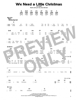 page one of We Need A Little Christmas (Guitar Cheat Sheet)