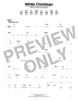 page one of White Christmas (Guitar Cheat Sheet)