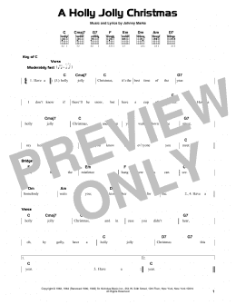 page one of A Holly Jolly Christmas (Guitar Cheat Sheet)