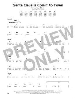 page one of Santa Claus Is Comin' To Town (Guitar Cheat Sheet)