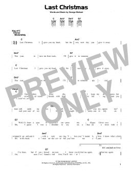 page one of Last Christmas (Guitar Cheat Sheet)