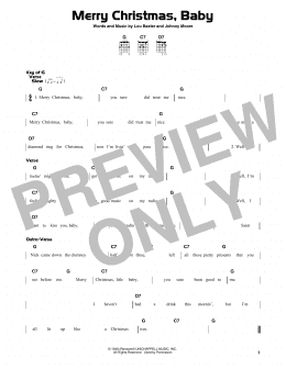 page one of Merry Christmas, Baby (Guitar Cheat Sheet)