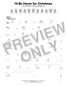 page one of I'll Be Home For Christmas (Guitar Cheat Sheet)