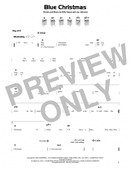 page one of Blue Christmas (Guitar Cheat Sheet)