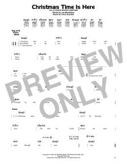 page one of Christmas Time Is Here (Guitar Cheat Sheet)