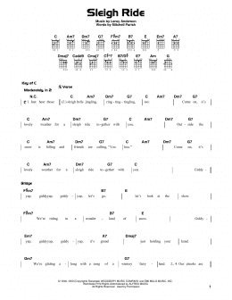 page one of Sleigh Ride (Guitar Cheat Sheet)