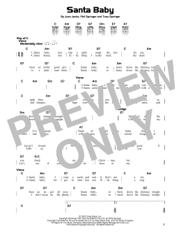 page one of Santa Baby (Guitar Cheat Sheet)