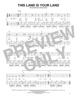 page one of This Land Is Your Land (Banjo Tab)