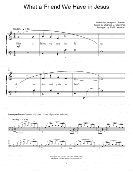 page one of What A Friend We Have In Jesus (Educational Piano)