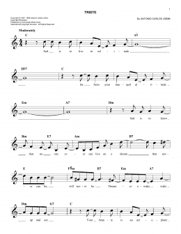 page one of Triste (Easy Lead Sheet / Fake Book)