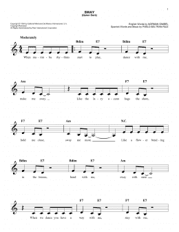 page one of Sway (Quien Sera) (Easy Lead Sheet / Fake Book)