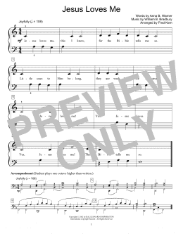 page one of Jesus Loves Me (Educational Piano)