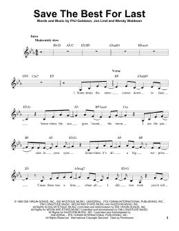 page one of Save The Best For Last (Pro Vocal)