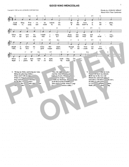 page one of Good King Wenceslas (Lead Sheet / Fake Book)