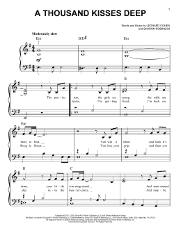 page one of A Thousand Kisses Deep (Easy Piano)