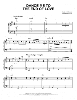 page one of Dance Me To The End Of Love (Easy Piano)