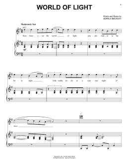 page one of World Of Light (Piano, Vocal & Guitar Chords (Right-Hand Melody))