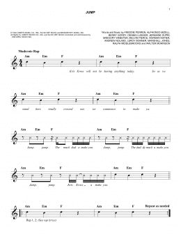 page one of Jump (Easy Lead Sheet / Fake Book)