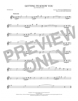 page one of Getting To Know You (Tenor Sax Solo)