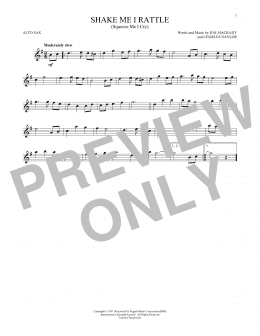 page one of Shake Me I Rattle (Squeeze Me I Cry) (Alto Sax Solo)