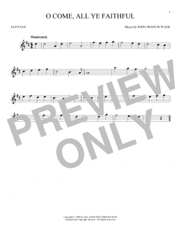 page one of O Come, All Ye Faithful (Alto Sax Solo)