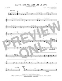 page one of Can't Take My Eyes Off Of You (from Jersey Boys) (Clarinet Solo)