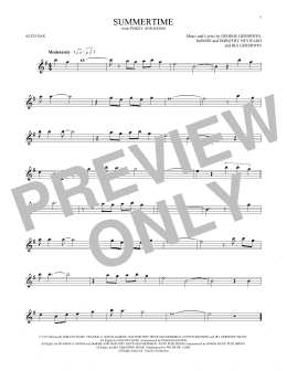 page one of Summertime (Alto Sax Solo)