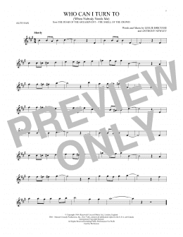 page one of Who Can I Turn To (When Nobody Needs Me) (Alto Sax Solo)