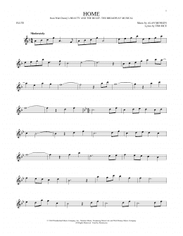 page one of Home (from Beauty and the Beast: The Broadway Musical) (Flute Solo)